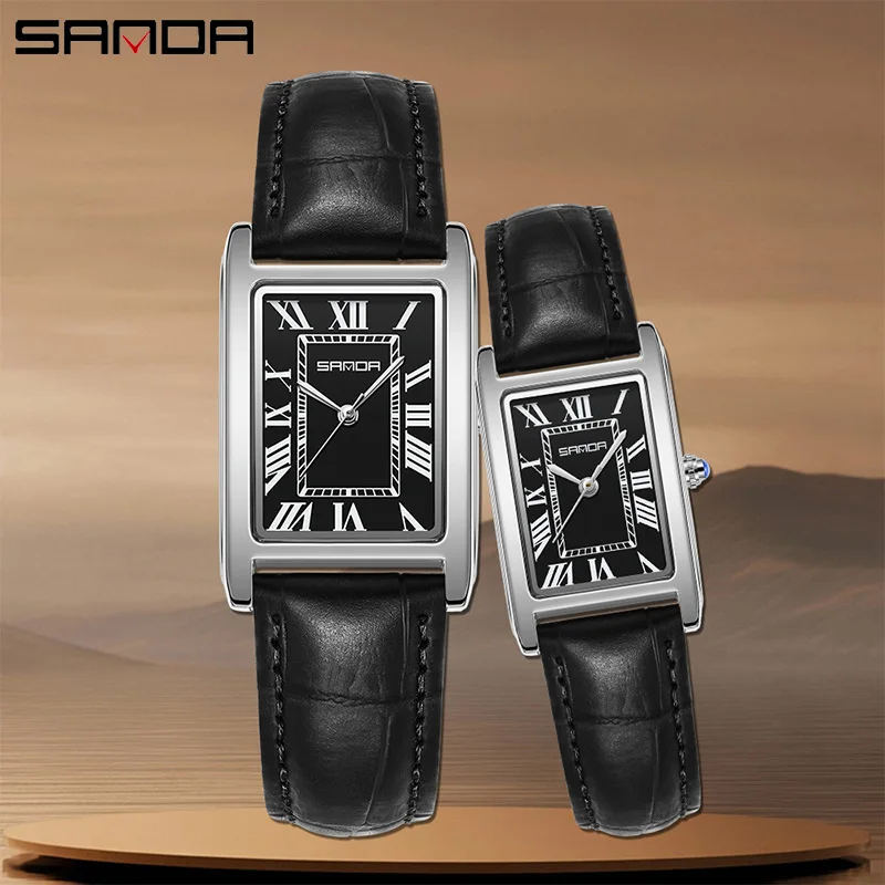 Vintage Collectible Watches - SANDA Yeni Eğlence Deri Kayış Erkek
